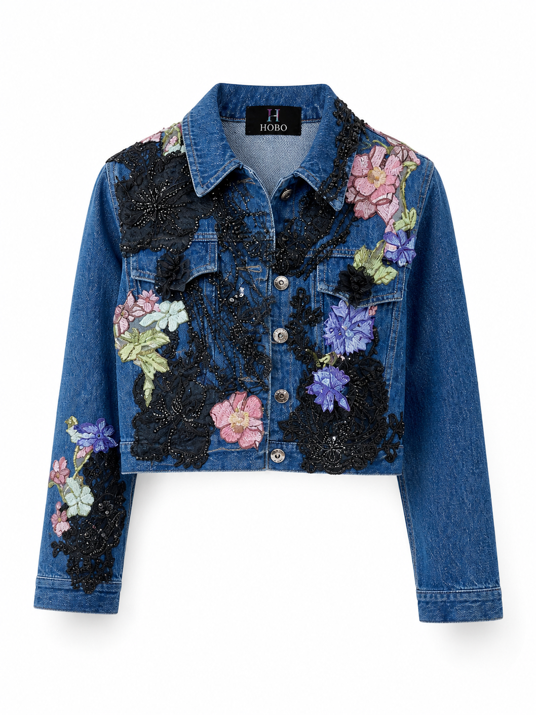 Chaqueta Denim Bordada