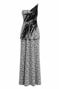 Vestido largo sirena en encaje Chantilly con apliques bordados y Pupple