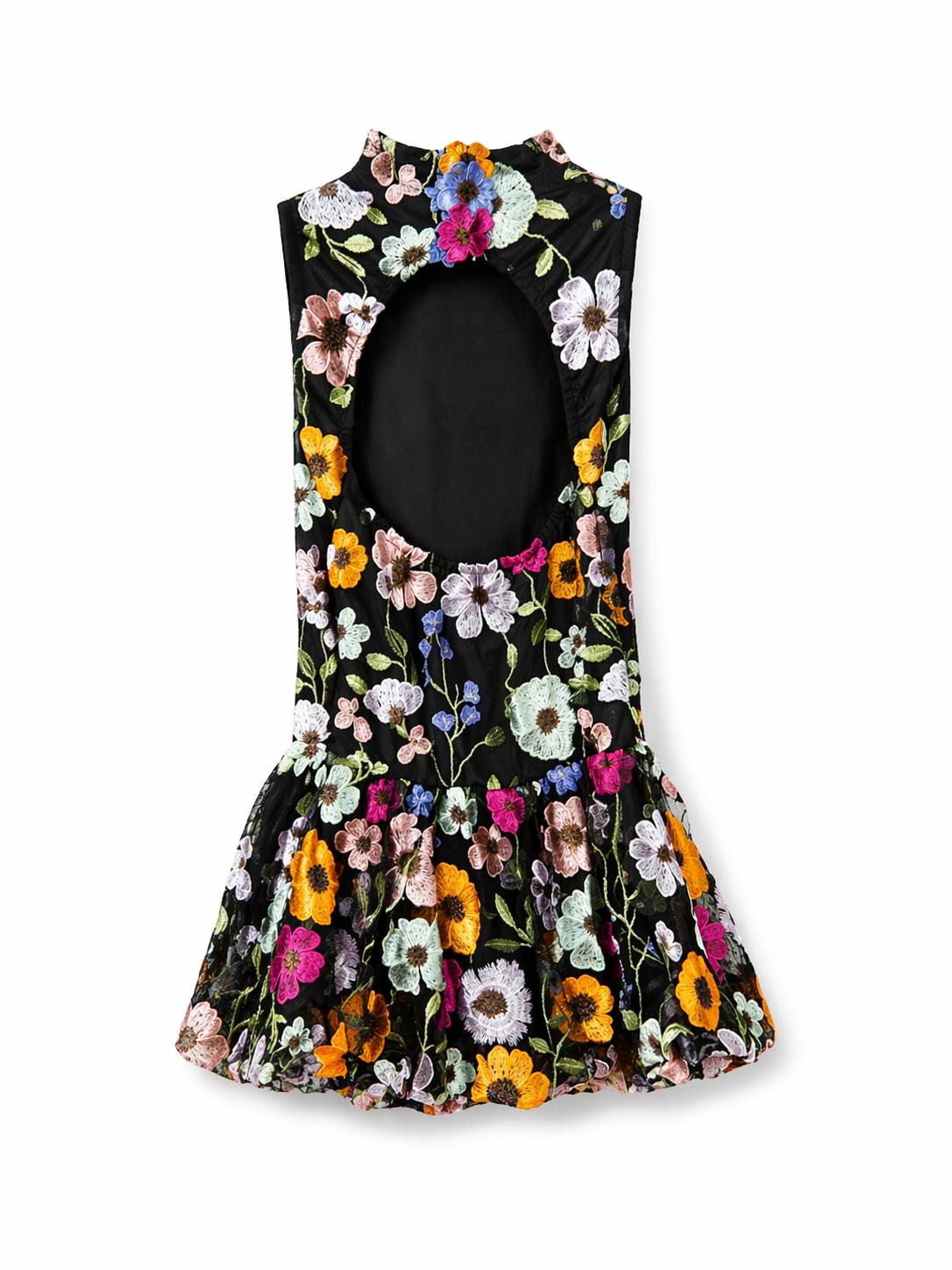 Vestido Corto de tul bordado