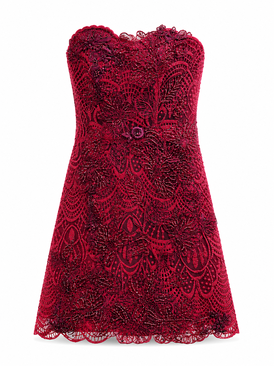 Vestido de tul bordado reborde