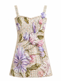 Vestido de tweed bordado