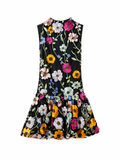 Vestido Corto de tul bordado